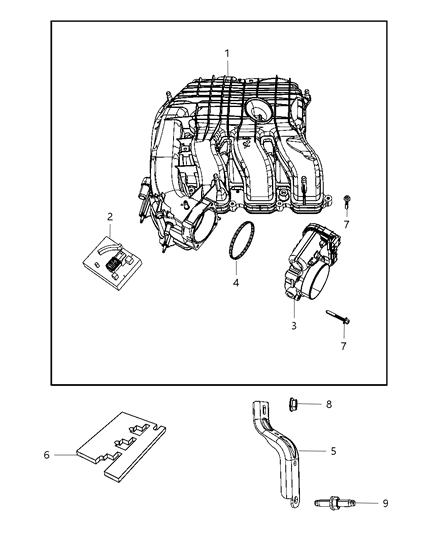 2001 Chrysler Town & Country Throttle Body Diagram for 5184349AB