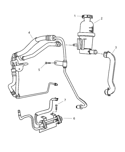 2005 Chrysler PT Cruiser Hose Power Steering Pressure Diagram for 4656964AE