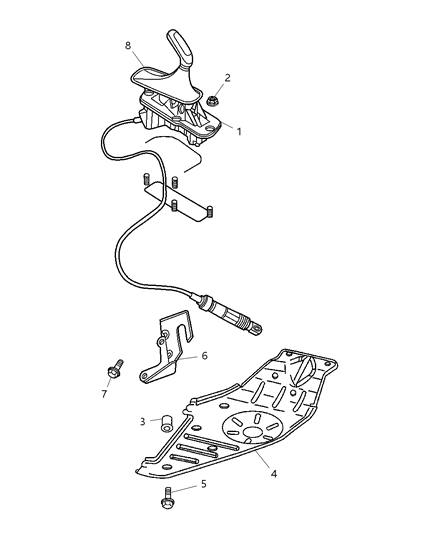 1991 Dodge Shadow Shifter Transfer Case Diagram for 52128999AD