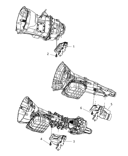 1997 Chrysler LHS Bracket And Insulator Transmission Support Diagram for 52121486AC