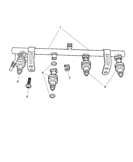 Fuel Rail Diagram for 5135582AB