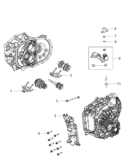 2008 Jeep Commander Shifter Transmission Diagram for 68267894AA