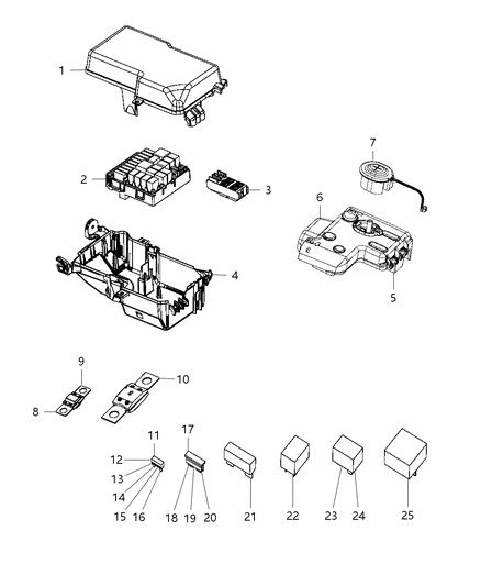 Cover Pre Fuse Block Diagram for 68171993AA