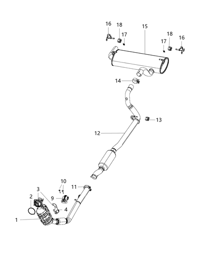 1984 Dodge Ramcharger Bracket Exhaust Hanger Diagram for 68320443AB