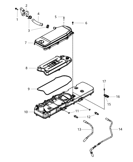 2007 Jeep Patriot Tube Drain Diagram for 68146747AA