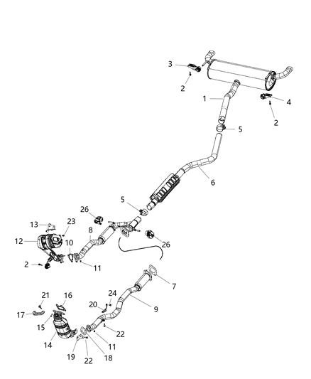 2017 Chrysler 300 Converter Catalytic Diagram for 68105875AF