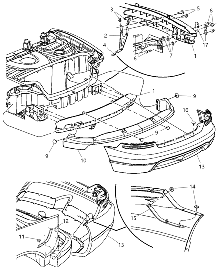 2003 Dodge Viper Retainer Fascia Diagram for 4865914AB