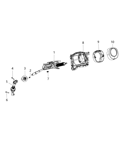Steering Column Diagram for 68254102AB