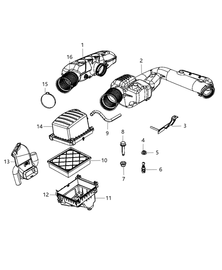 Hose Make Up Air Diagram for 68023283AA