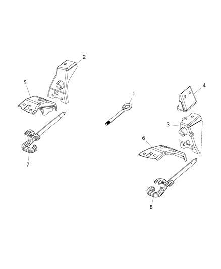 Bracket Tow Hook Diagram for 68256212AA