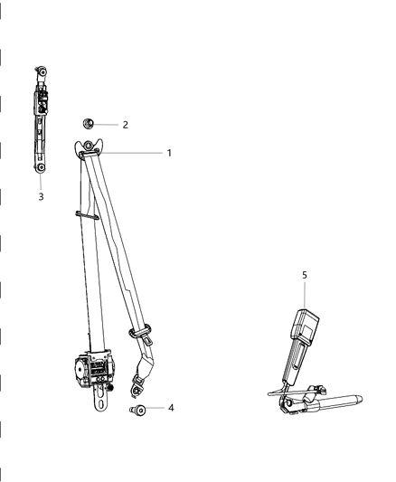 Seat Belt Front Inner Diagram for 1HZ171X9AE