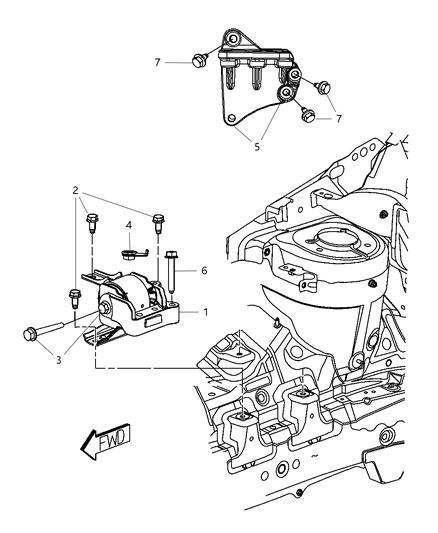 1984 Dodge D350 Insulator Engine Mount Diagram for 5038675AA