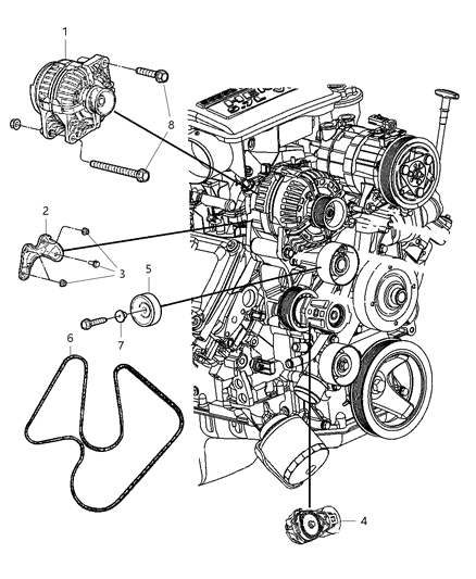 1992 Chrysler Imperial Generator Engine Diagram for R4801769AB