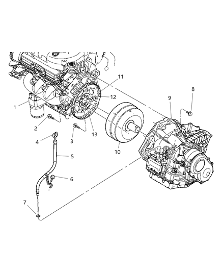 2004 Dodge Durango Indicator Transmission Fluid Level Diagram for 4593273AG