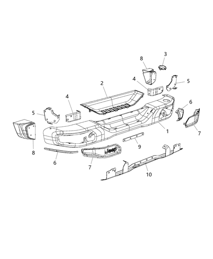 Bumper Rear Diagram for 68281581AA