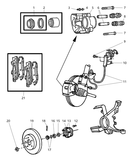 2008 Dodge Charger Rotor Brake Diagram for 2AMV1820AA