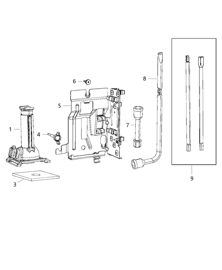 Screw Pilot M6X1.00X25.00 Jack Assembly To Floor Pan Diagram for 52021663AA