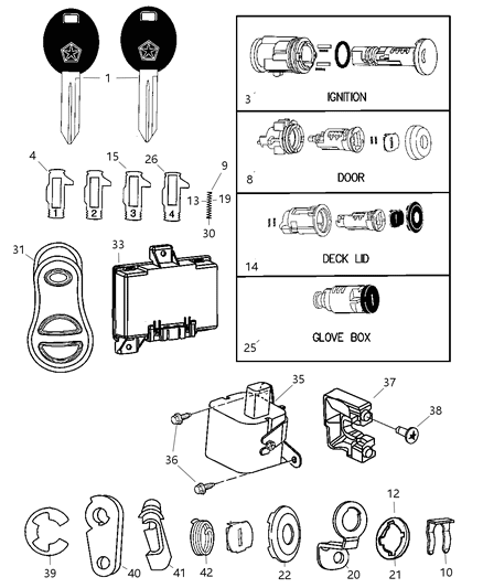 Key Blank With Transmitter Diagram for 5175815AA