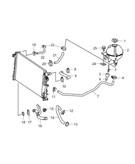 Hose Radiator, Lower Diagram for 68013644AA