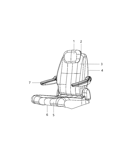 2016 Chrysler Town & Country Cover Rear Quad Seat Cushion Diagram for 5MJ91DX9AB