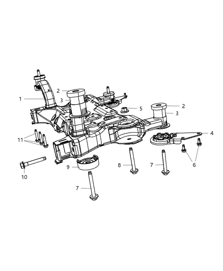 2004 Dodge Grand Caravan Isolator Crossmember Front Crossmember Diagram for 4766076AC