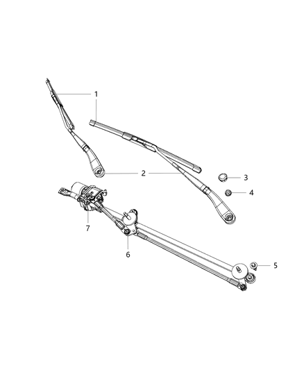 1985 Dodge Lancer Screw Wiper Frame Diagram for 68003832AA