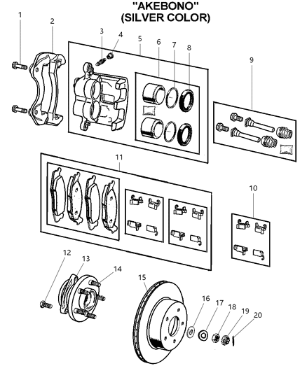2019 Jeep Grand Cherokee Rotor Brake Diagram for V5018672
