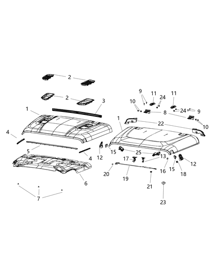 Bracket Hood Catch Diagram for 68240951AA