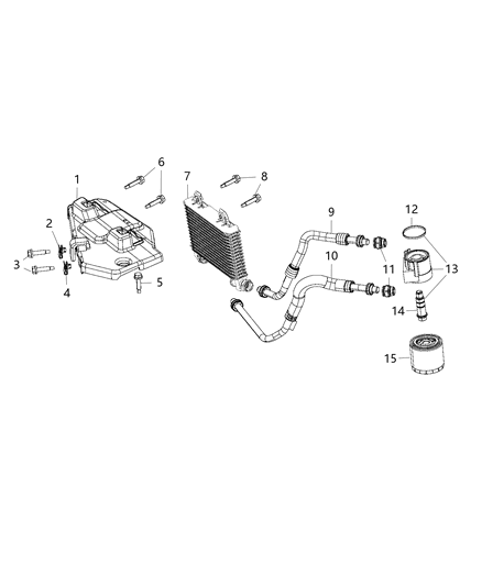 1993 Dodge Ram 50 Adapter Engine Oil Filter Diagram for 68166516AG