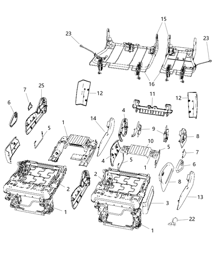 Shield Passenger Inboard, Passenger Side Diagram for 1CW291KAAA