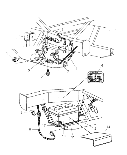 1986 Jeep Wagoneer Battery Dry Diagram for 4364958