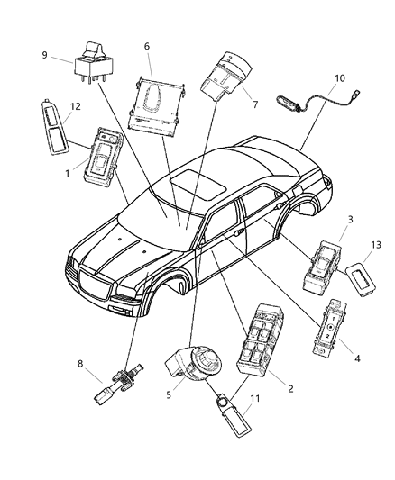 Switch Liftgate Release Diagram for 5102338AB