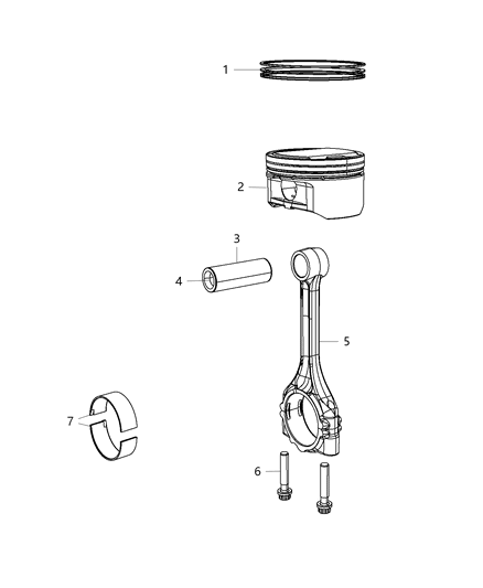 Bolt Connecting Rod Diagram for 6512009AA