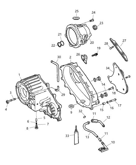 2023 Jeep Grand Cherokee Retainer Transfer Case Rear Diagram for 5066086AA