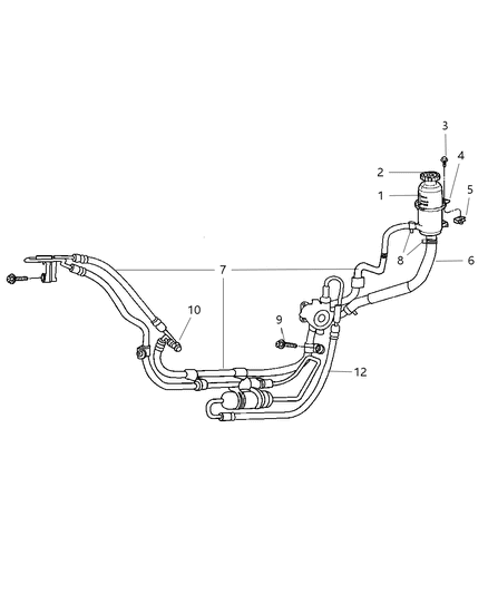 Hose Power Steering Return Diagram for 52125180AC