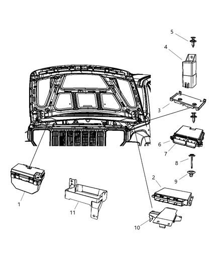 2012 Ram 2500 Bracket Control Unit Diagram for 5187110AC
