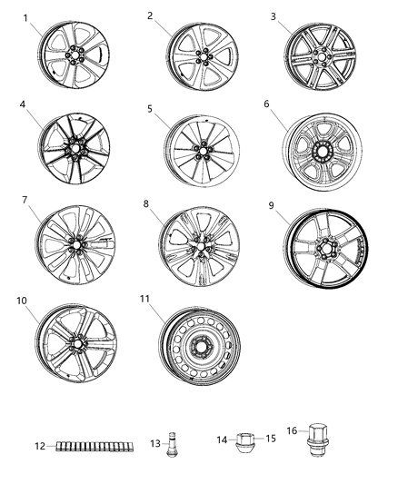 Wheel Aluminum Diagram for 1TD74DX8AC