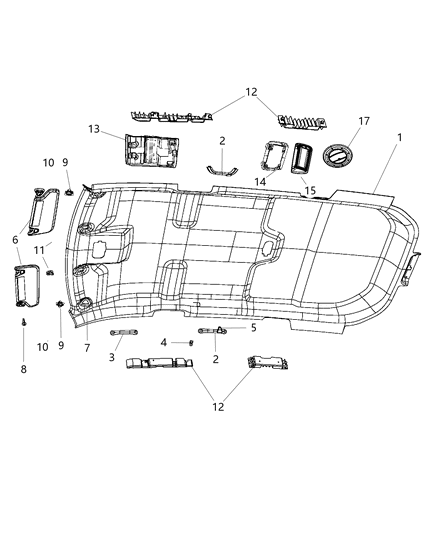 1999 Chrysler Town & Country Visor Diagram for 1MS50DW1AA