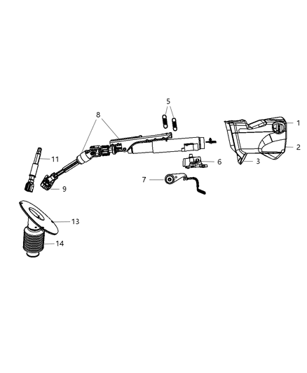 2008 Dodge Grand Caravan Column Steering Diagram for 5057950AC