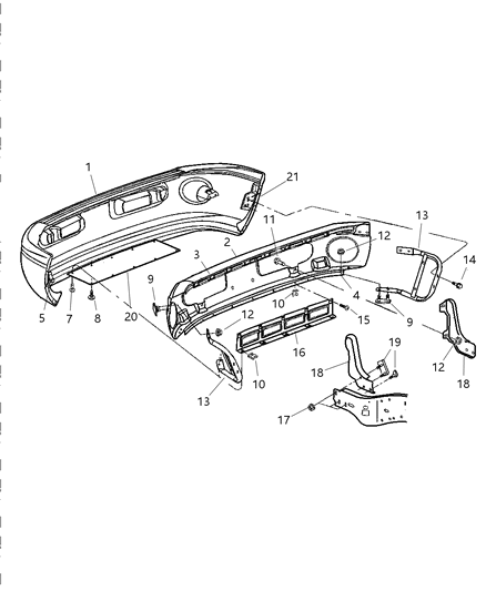 Panel Front Facsia Diagram for 55076970AC