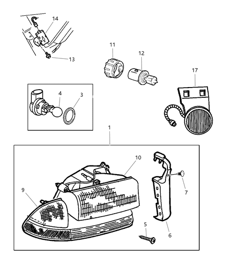 Lamp Headlamp Parking And Turn Diagram for 2AME55110A
