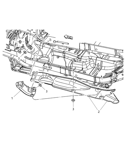 2022 Ram 1500 Classic Shield Floor Pan Diagram for 55176792AC