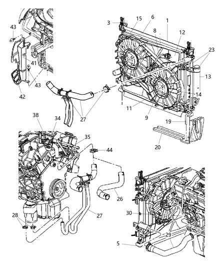 Seal Radiator Side Air Diagram for 4806237AD
