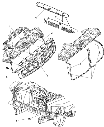 Grille Radiator Diagram for 55077767AB
