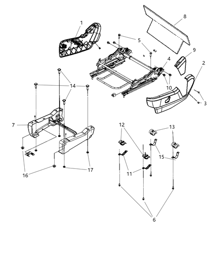 Handle Recliner Diagram for 1LA071X9AA