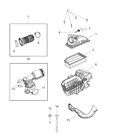 2005 Chrysler PT Cruiser Body Air Cleaner Diagram for 68414953AB