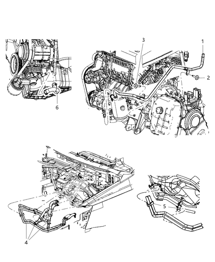 2002 Chrysler 300M Hose And Tube Heater Supply And Return Diagram for 4677603AL