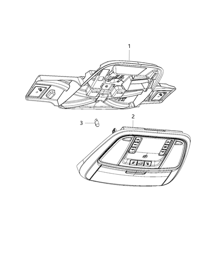 2019 Dodge Charger Console Overhead Diagram for 6UM22DX9AA