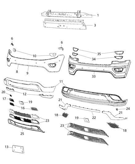 Trim Ring Fog Lamp Bezel Diagram for 5YL31NTZAA
