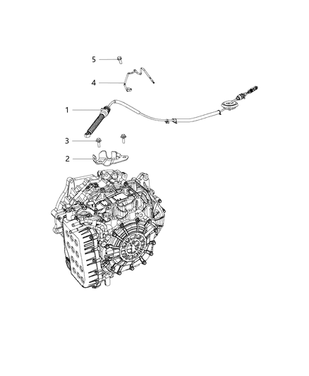 2013 Jeep Compass Cable Gear Selector Diagram for 68184469AE